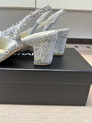 Kitlife Chanel Cap Toe CC Slingback Sandals Grey Tweed - 2
