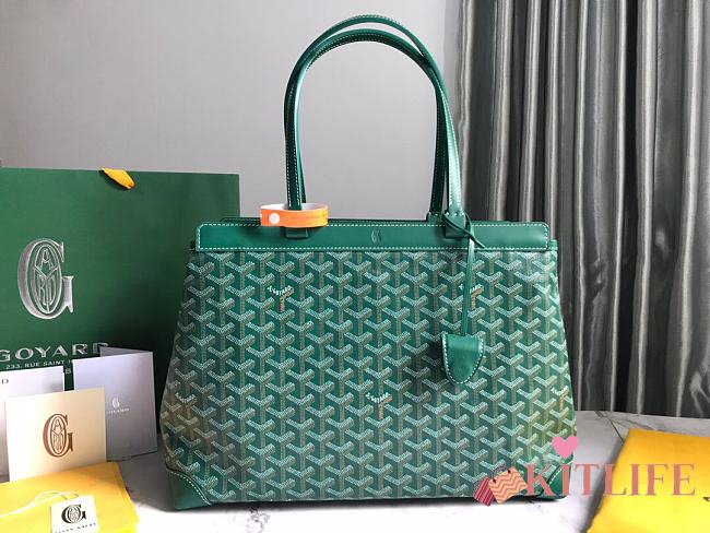 Kitlife Goyard Bellechasse Biaude Tote Bag Green 36x15x27cm  - 1