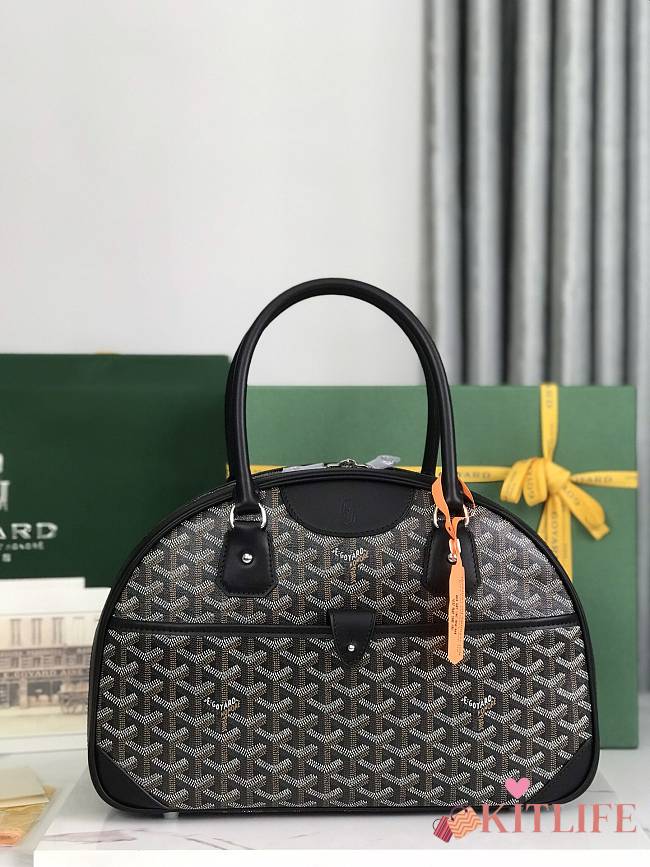 Kitlife Goyard Vintage Bowling Bag Black 35×23×10.5cm - 1