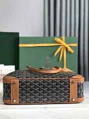 Kitlife Goyard Vintage Bowling Bag Black & Brown 35×23×10.5cm  - 2