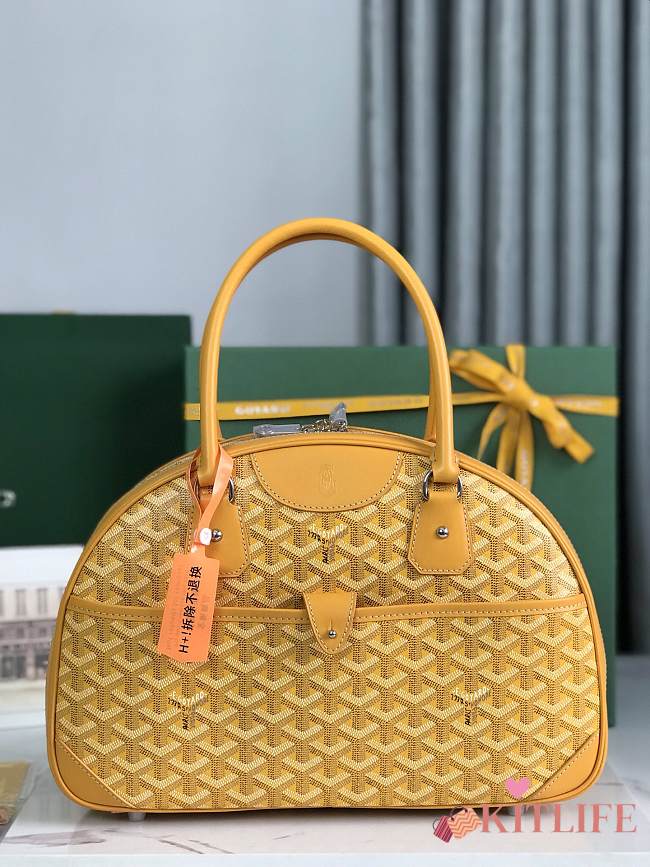 Kitlife Goyard Vintage Bowling Bag Yellow 35×23×10.5cm  - 1