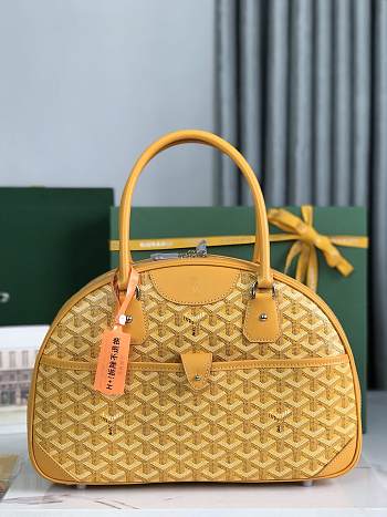 Kitlife Goyard Vintage Bowling Bag Yellow 35×23×10.5cm 