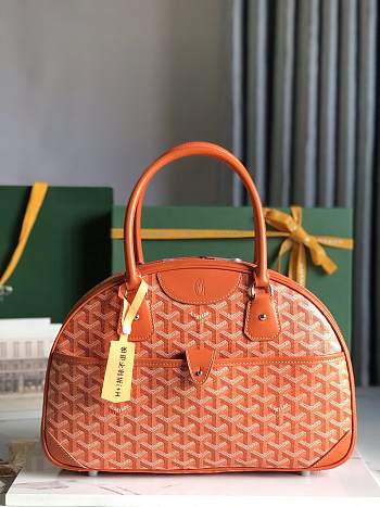 Kitlife Goyard Vintage Bowling Bag Orange 35×23×10.5cm 