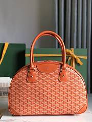 Kitlife Goyard Vintage Bowling Bag Orange 35×23×10.5cm  - 4