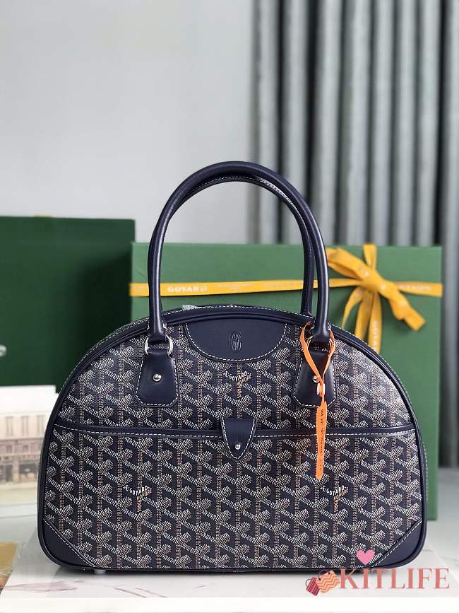 Kitlife Goyard Vintage Bowling Bag Dark Blue 35×23×10.5cm  - 1