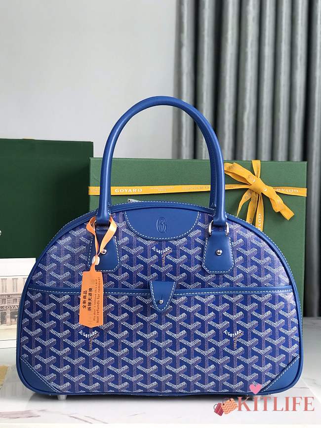 Kitlife Goyard Vintage Bowling Bag Blue 35×23×10.5cm  - 1