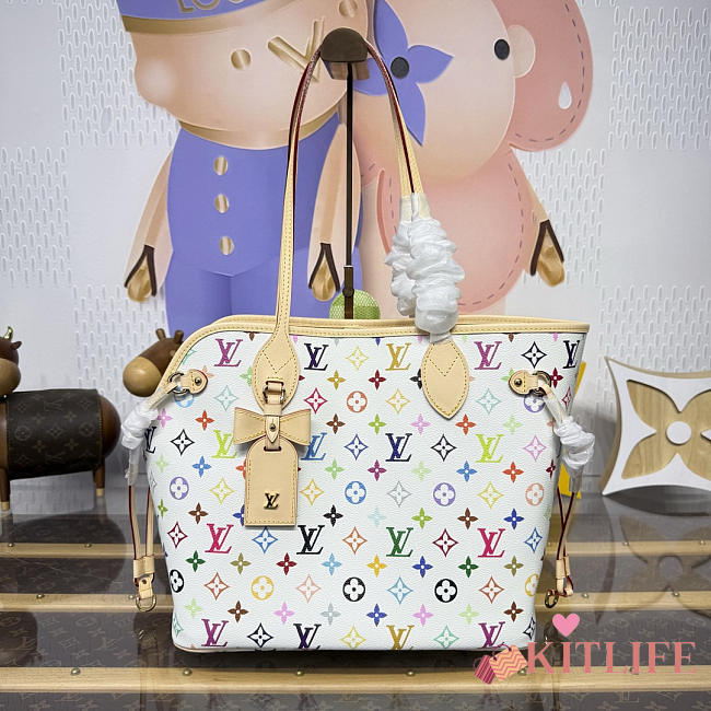 Kitlife Louis Vuitton x TM Neverwoof MM Bag White Multicolor M27839 31x14x28cm - 1