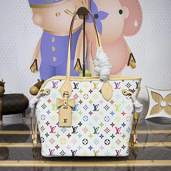 Kitlife Louis Vuitton x TM Neverwoof MM Bag White Multicolor M27839 31x14x28cm
