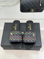 Kitlife Chanel Woven Satin Slippers Black - 1