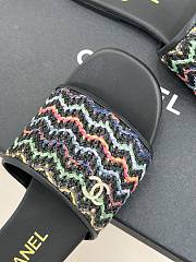 Kitlife Chanel Woven Satin Slippers Black - 6