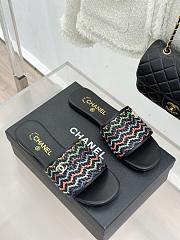 Kitlife Chanel Woven Satin Slippers Black - 4