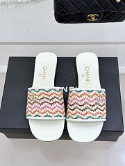 Kitlife Chanel Woven Satin Slippers White - 1