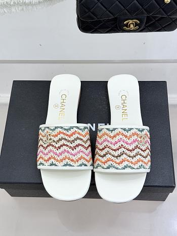 Kitlife Chanel Woven Satin Slippers White