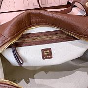 Kitlife Miu Miu Brown Leather Eyeleted Tote Bag 37x21x15cm - 6
