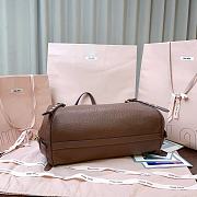Kitlife Miu Miu Brown Leather Eyeleted Tote Bag 37x21x15cm - 4