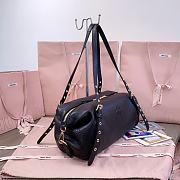 Kitlife Miu Miu Black Leather Eyeleted Tote Bag 37x21x15cm  - 5