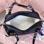 Kitlife Miu Miu Black Leather Eyeleted Tote Bag 37x21x15cm  - 3
