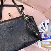 Kitlife Miu Miu Black Leather Eyeleted Tote Bag 37x21x15cm  - 2