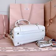 Kitlife Miu Miu Shiny White Leather Top-handle Bag  27x22x13cm - 6
