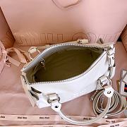 Kitlife Miu Miu Shiny White Leather Top-handle Bag  27x22x13cm - 5