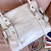 Kitlife Miu Miu Shiny White Leather Top-handle Bag  27x22x13cm - 4