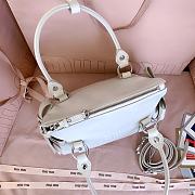 Kitlife Miu Miu Shiny White Leather Top-handle Bag  27x22x13cm - 3
