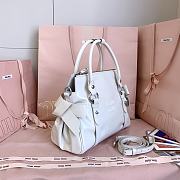 Kitlife Miu Miu Shiny White Leather Top-handle Bag  27x22x13cm - 2