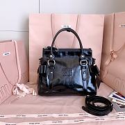 Kitlife Miu Miu Shiny Black Leather Top-handle Bag 27x22x13cm - 6