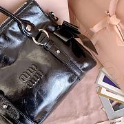Kitlife Miu Miu Shiny Black Leather Top-handle Bag 27x22x13cm - 3
