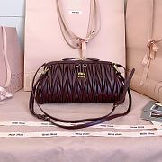Kitlife Miu Miu Caprice Matelassé Burgundy Nappa Leather Clutch 28x14.5x10cm - 1