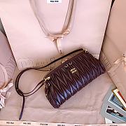 Kitlife Miu Miu Caprice Matelassé Burgundy Nappa Leather Clutch 28x14.5x10cm - 6