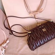 Kitlife Miu Miu Caprice Matelassé Burgundy Nappa Leather Clutch 28x14.5x10cm - 5