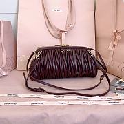 Kitlife Miu Miu Caprice Matelassé Burgundy Nappa Leather Clutch 28x14.5x10cm - 2