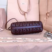 Kitlife Miu Miu Caprice Matelassé Burgundy Nappa Leather Clutch 28x14.5x10cm - 3