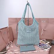 Kitlife Miu Miu Ivy Sequin Mesh Bag Blue 35x40cm - 1
