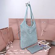 Kitlife Miu Miu Ivy Sequin Mesh Bag Blue 35x40cm - 5