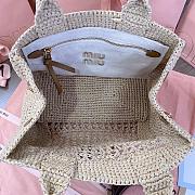Kitlife Miu Miu Woven Tote Bag Beige 28.5x16.5x20cm - 6