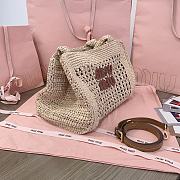 Kitlife Miu Miu Woven Tote Bag Beige 28.5x16.5x20cm - 4