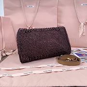 Kitlife Miu Miu Woven Tote Bag Dark Brown 28.5x16.5x20cm - 6