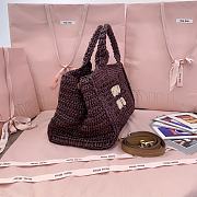 Kitlife Miu Miu Woven Tote Bag Dark Brown 28.5x16.5x20cm - 5