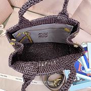 Kitlife Miu Miu Woven Tote Bag Dark Brown 28.5x16.5x20cm - 3