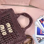 Kitlife Miu Miu Woven Tote Bag Dark Brown 28.5x16.5x20cm - 2