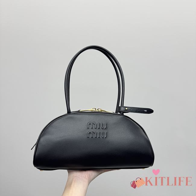 Kitlife Miu Miu Beau Leather Bag Black 32cm - 1