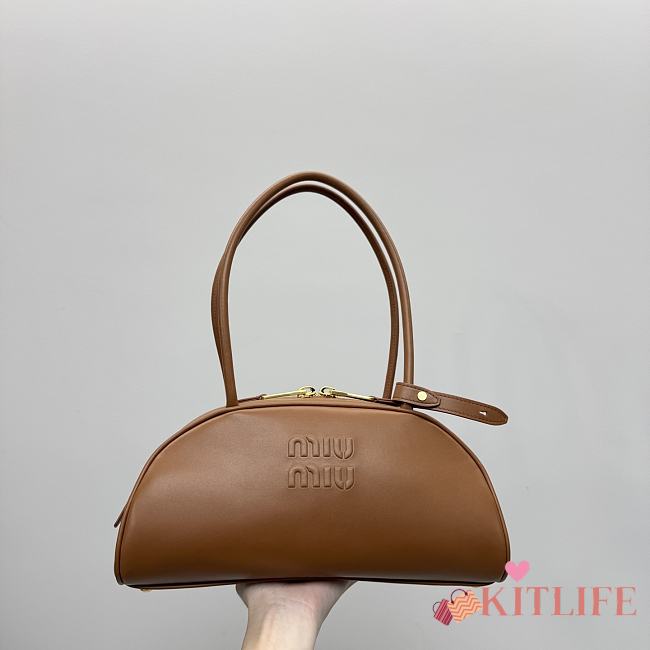 Kitlife Miu Miu Beau Leather Bag Brown 32cm - 1