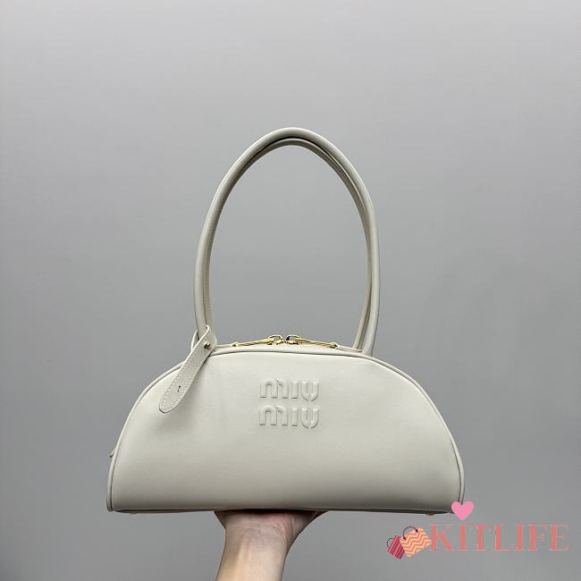 Kitlife Miu Miu Beau Leather Bag White 32cm - 1