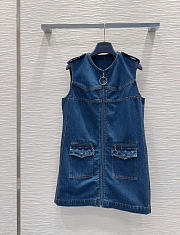 Kitlife Louis Vuitton Blue Denim Dress With Zipper - 1