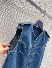 Kitlife Louis Vuitton Blue Denim Dress With Zipper - 5