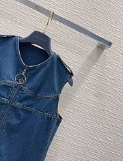 Kitlife Louis Vuitton Blue Denim Dress With Zipper - 4