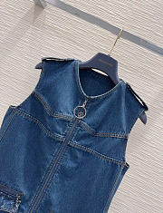 Kitlife Louis Vuitton Blue Denim Dress With Zipper - 3