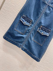 Kitlife Louis Vuitton Blue Denim Dress With Zipper - 2